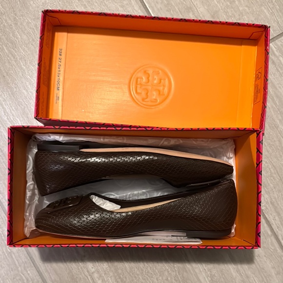 Tory Burch Georgia Snakeskin Ballet Flats NWT - Picture 8 of 8